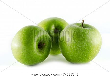 Granny Smith Apples Isolated On White Background