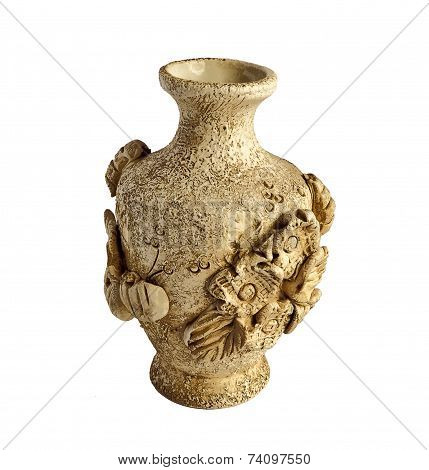 Vase From Ceramics On A White Background.