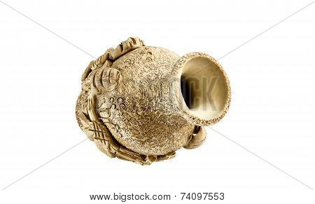 Vase From Ceramics On A White Background.