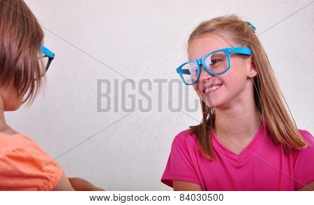 Playful Girlfriends With Eyeglasses