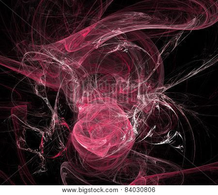 Abstract Plasmatic Wallpaper In Pink On Black