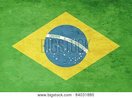 Grunge Flag Of Brazil