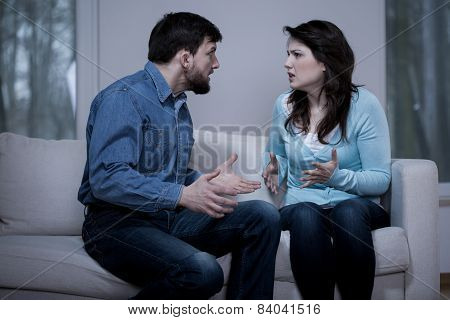Furious Woman With Man