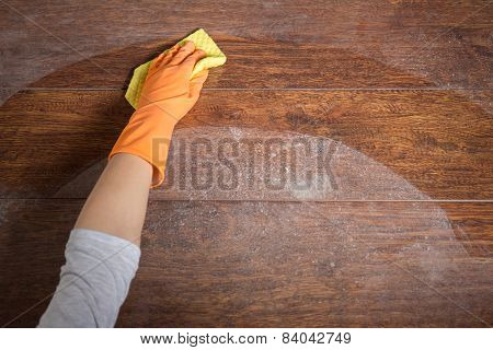 Cleaning With Dishrag