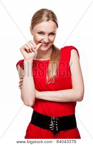 Beautiful Girl Smiles Sweetly