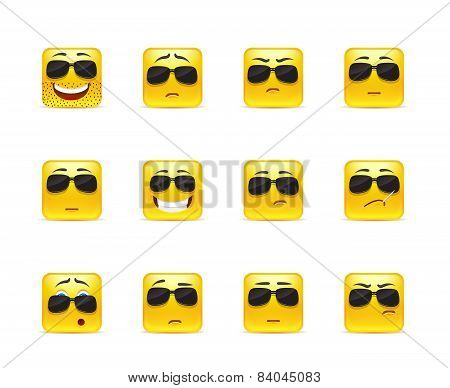 Set Inspirational Bearded Smilies