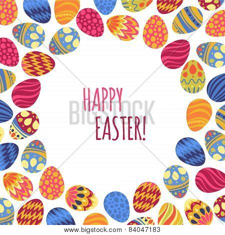Eastern Eggs. Vector Illustration. Vector  Pattern With Colorful Eggs