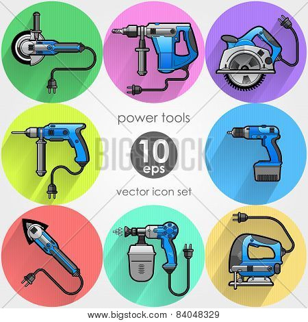 Power tool set. Vector illustration