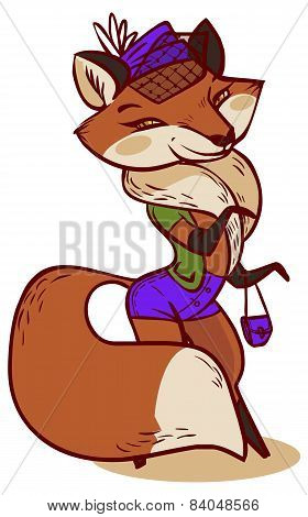 Funny Cartoon Vector Fox