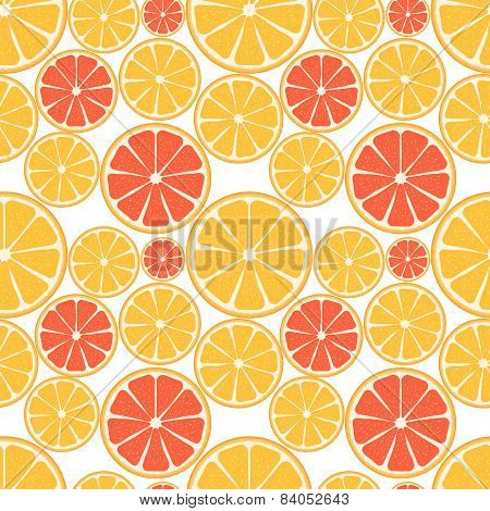 Citrus fruit seamless pattern