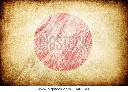 Granica przetarł flaga serii tła. Japonia.