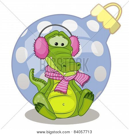 Crocodile In A Fur Earmuffs