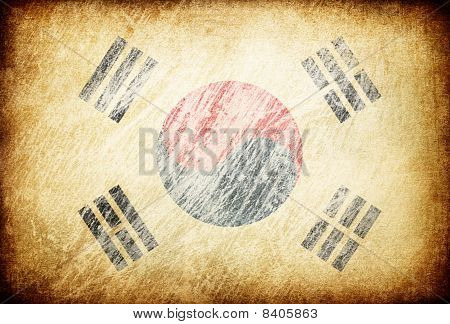 Granica przetarł flaga serii tła. Korea Południowa.