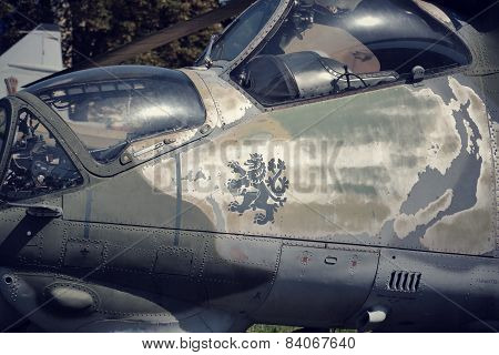 Old Military Plane Stands On An Airport