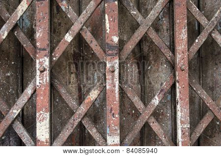 Closed metal door