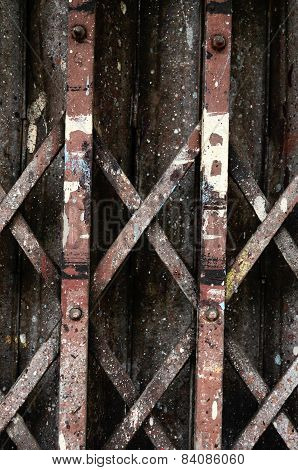 Closed metal door