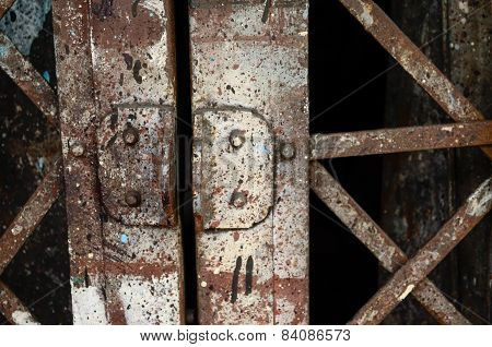Closed metal door