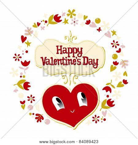 Gift On Valentine's Day. Heart.