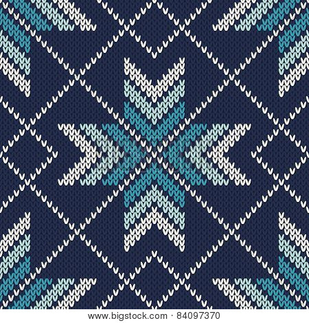 Knitted Vintage Sweater Design. Fair Isle Seamless Pattern