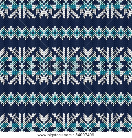 Knitted Sweater Design. Fair Isle Seamless Pattern