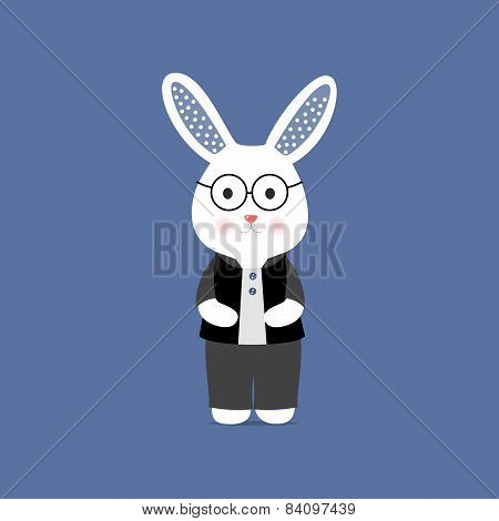 Smart cute Bunny glasses illustration