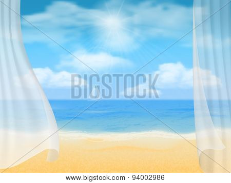 Beach And Curtains