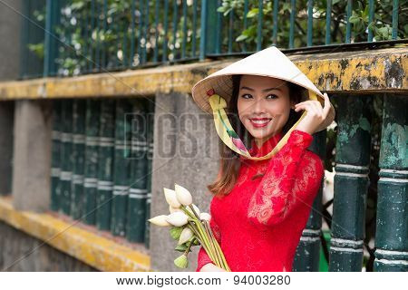 Attractive Young Lady In Traditional Clothes