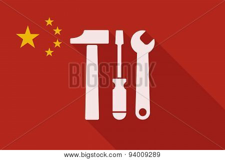 China Long Shadow Flag With A Tool Set