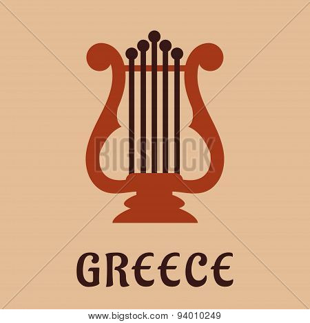 Ancient greek lyre culture symbol