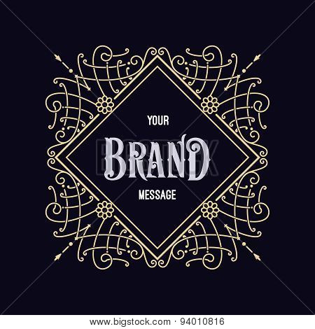 Flourishes calligraphic label template.