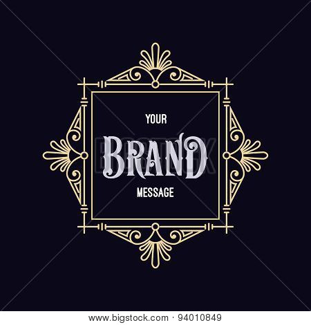 Flourishes calligraphic label template.