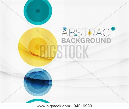 Circle geometric shape composition abstract vector background with crumpled paper effect