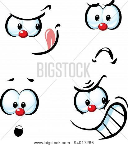 Funny Vector Cartoon Face - Frown