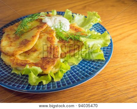 Potato Pankakes With Cream Frache