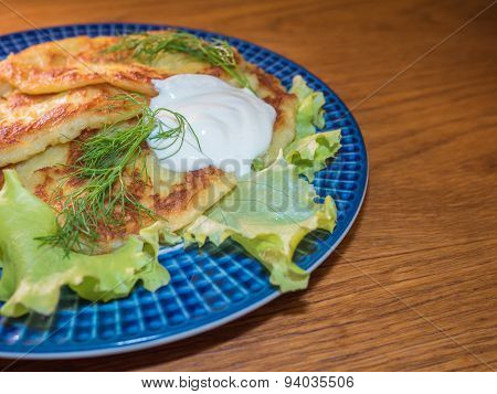 Potato Pankakes With Cream Frache