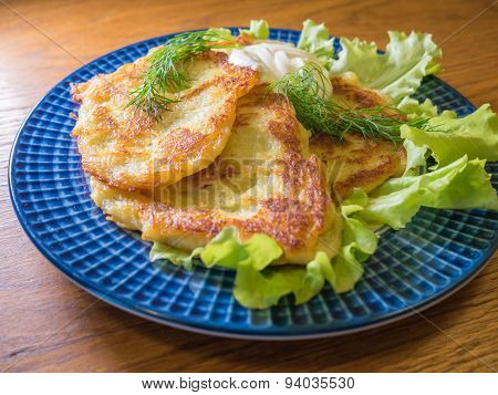 Potato Pankakes With Cream Frache