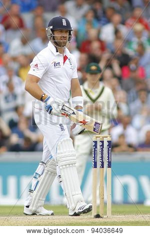 MANCHESTER, ENGLAND - August 04 2013: Matt Prior during day four of  the Investec Ashes 4th test match at Old Trafford Cricket Ground, on August 04, 2013 in London, England.