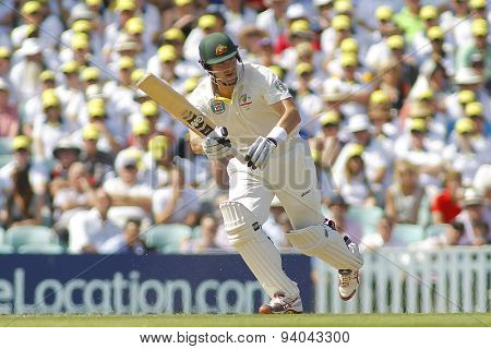 LONDON, ENGLAND - August 21 2013: Shane Watson during day one of the 5th Investec Ashes cricket match between England and Australia played at The Kia Oval Cricket Ground on August 21, 2013