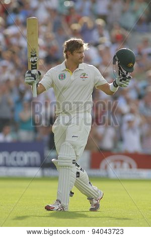 LONDON, ENGLAND - August 21 2013: Shane Watson walks off after being dismissed during day one of the 5th Ashes cricket match between England and Australia played at The Kia Oval Cricket Ground