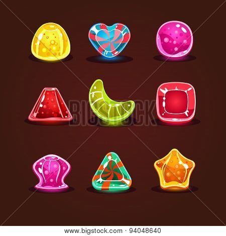 Set of Bright Cartoon Candies