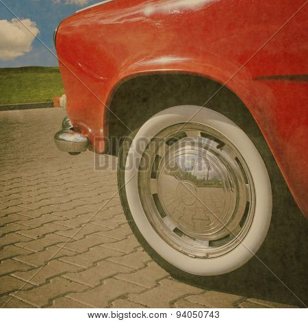 vintage car wheel
