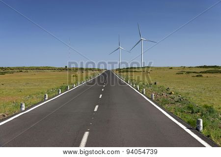 Windpark on the island of Madeira, Portugal
