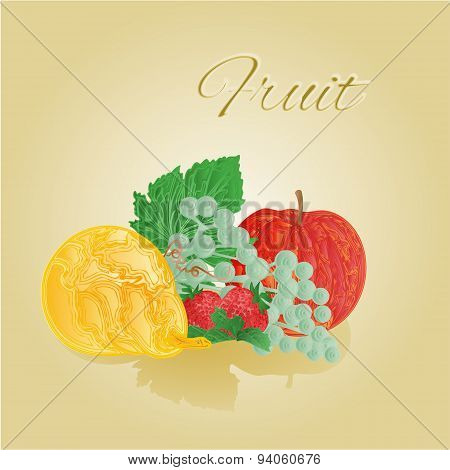 Fruit Like Woodcut Vector