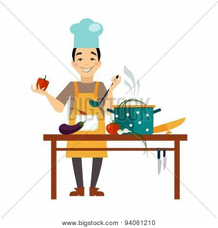 Chef Cooking Food