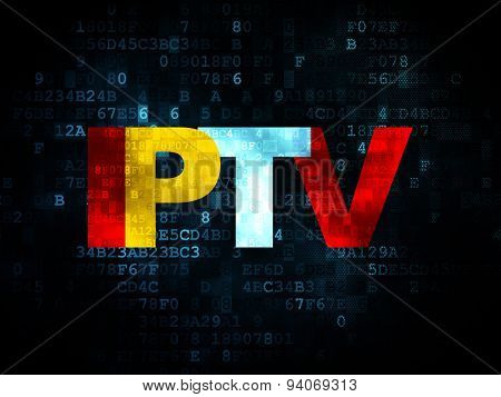 Web design concept: IPTV on Digital background