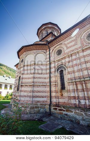 Cozia Monastery Church With Visiting Tourists
