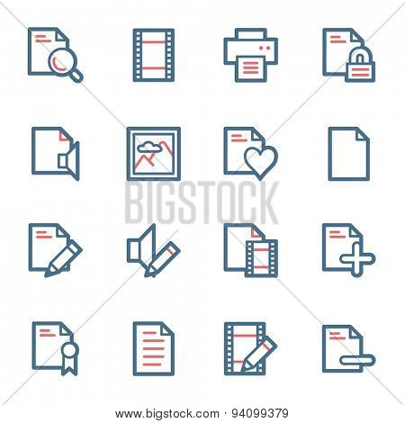 Document web icons set
