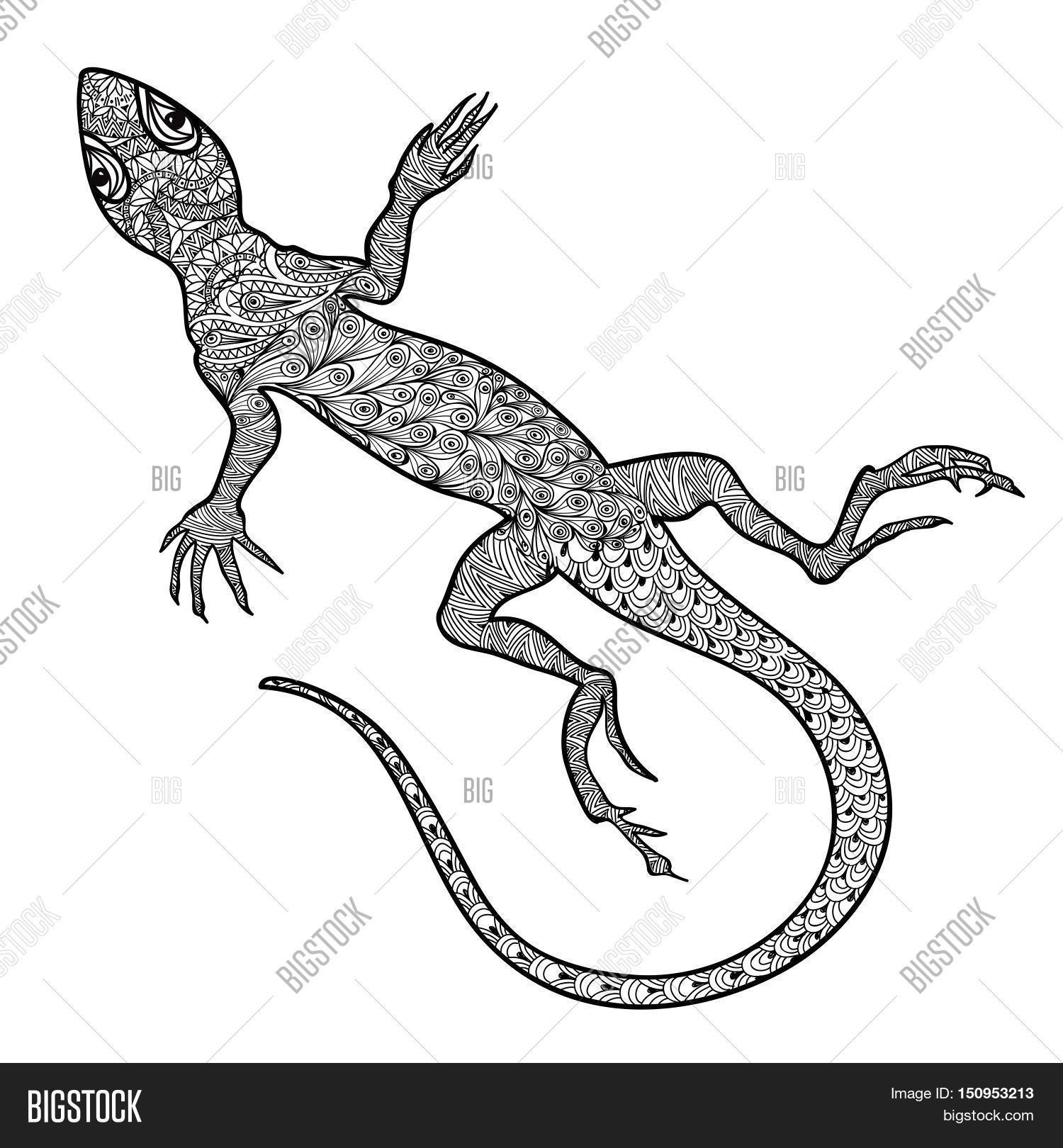 Hand Lizard Vector Lizard Isolated. Hand Vector & Photo (Free Trial) | Bigstock
