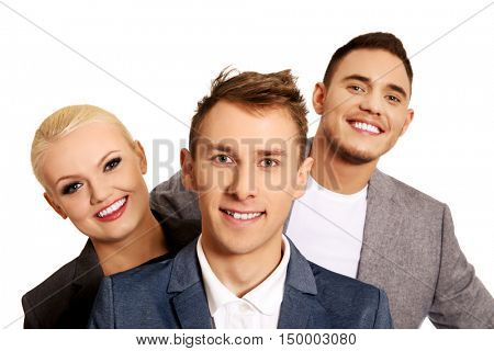 Happy business people - two man and woman