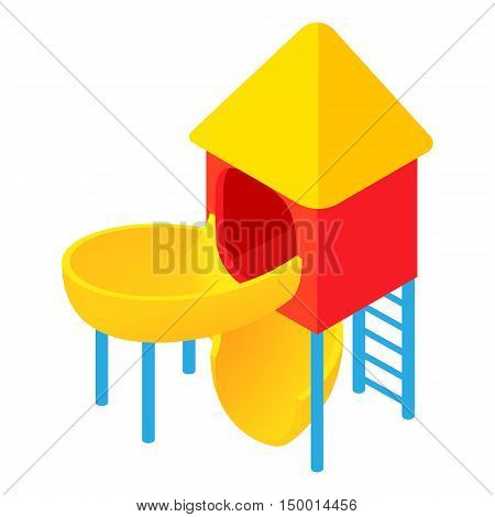 Slide pipe icon in cartoon style isolated on white background. Entertainment for children symbol vector illustration